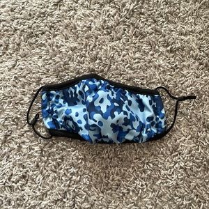 Blue Camo Face Mask with Adjustable Straps